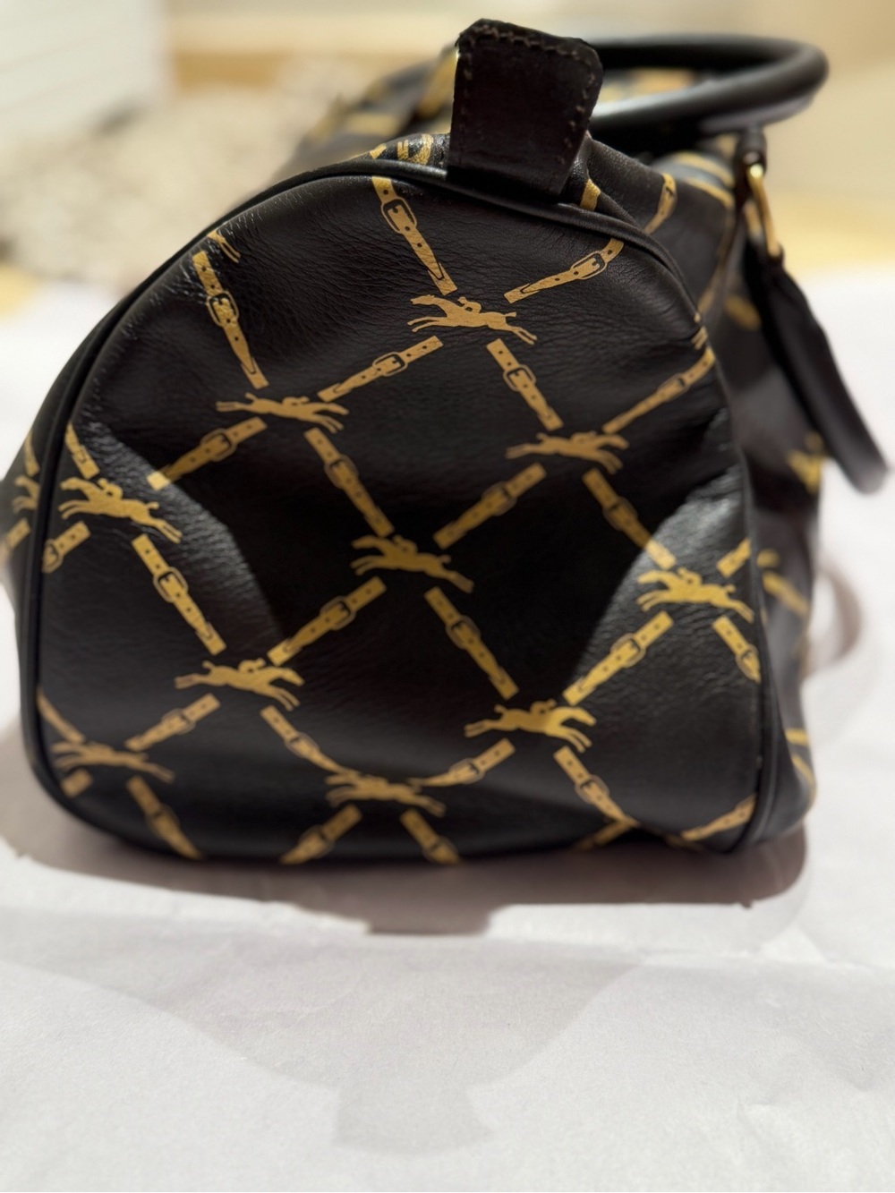 Longchamp Black & Gold Signature Carryall - Picture 3 of 12